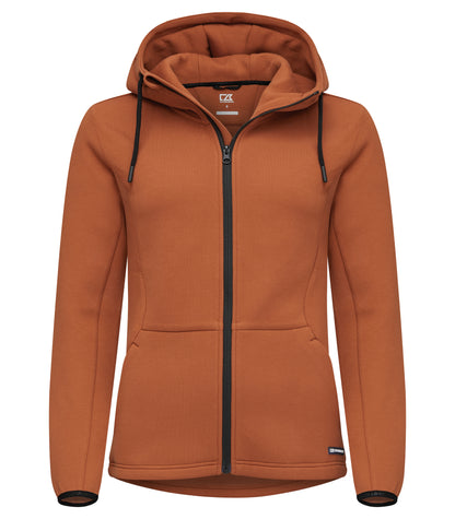 Cutter & Buck Pemberton vest met capuchon dames in roestoranje
