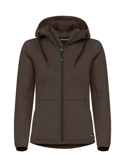 Cutter & Buck Pemberton vest met capuchon dames in donker mokka