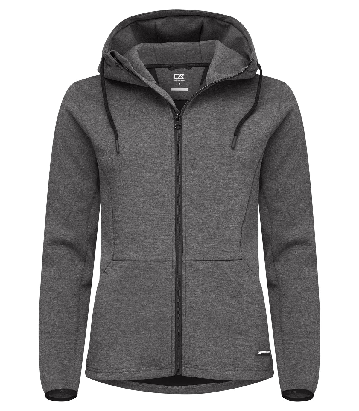 Cutter & Buck Pemberton vest met capuchon dames in antraciet gemêleerd