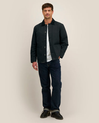 Chore Jacket in gewassen zwart