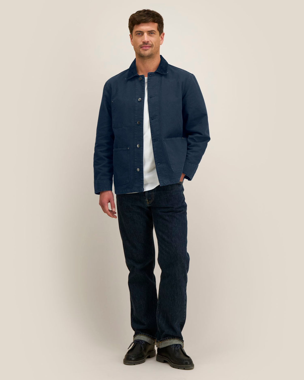 Chore Jacket in gewassen marineblauw
