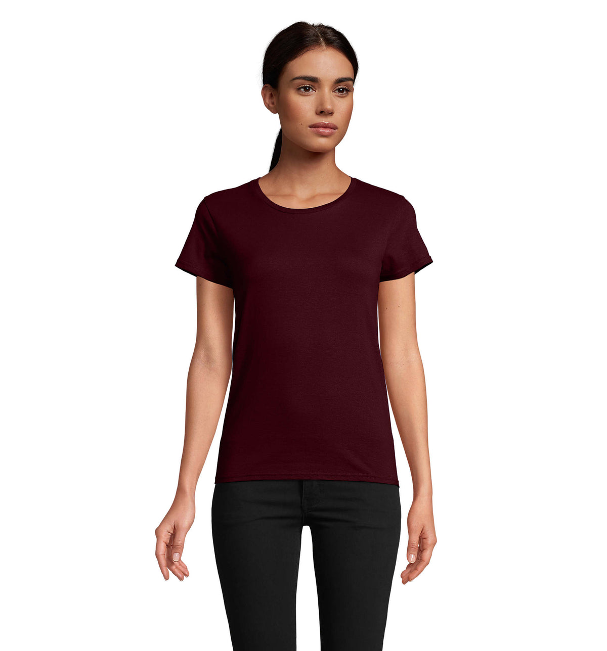 SOL'S Pioneer T-shirt dames in burgundy